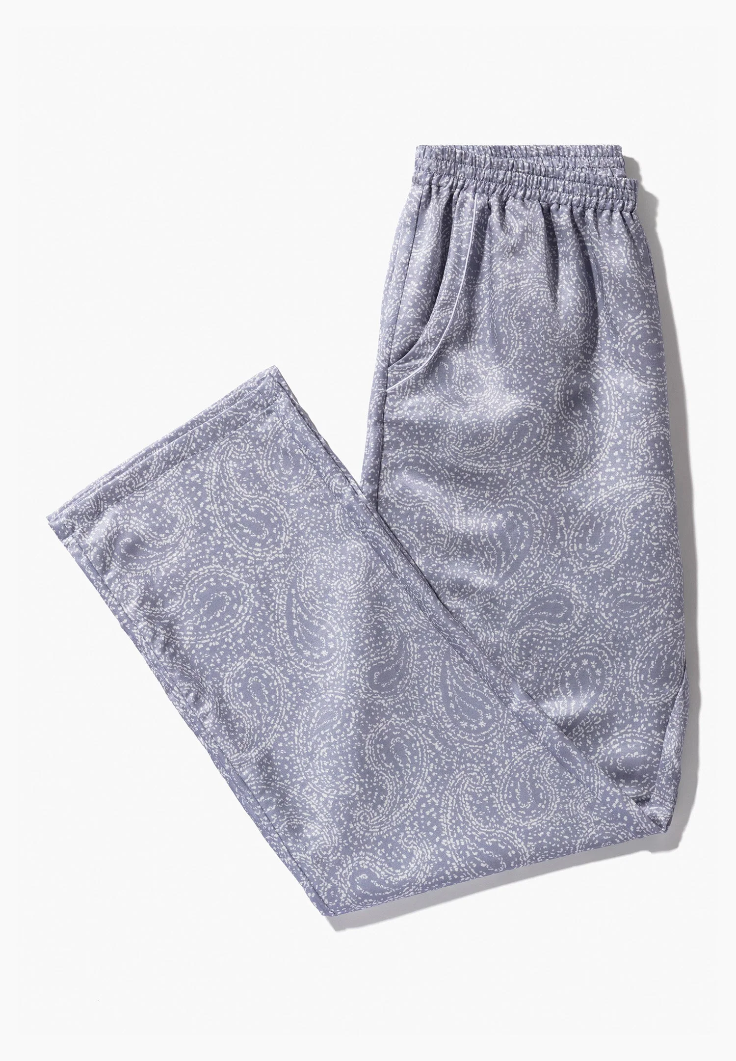 Cotton/Silk Print | Hose lang - paisley blue - Image 4