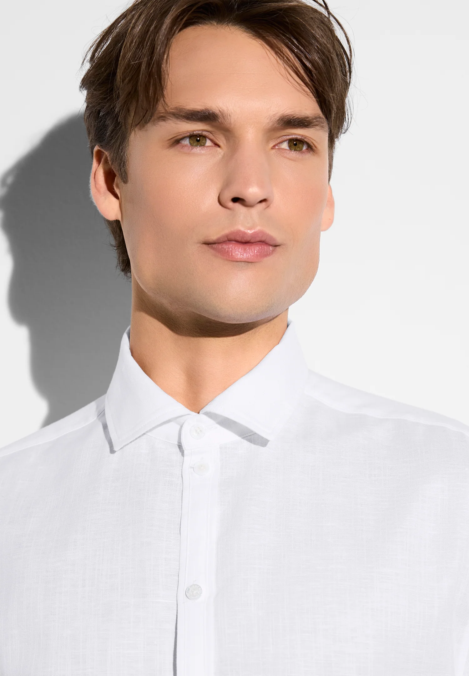 Linen Blend | Durchgeknöpftes Hemd langarm - weiss - Image 3