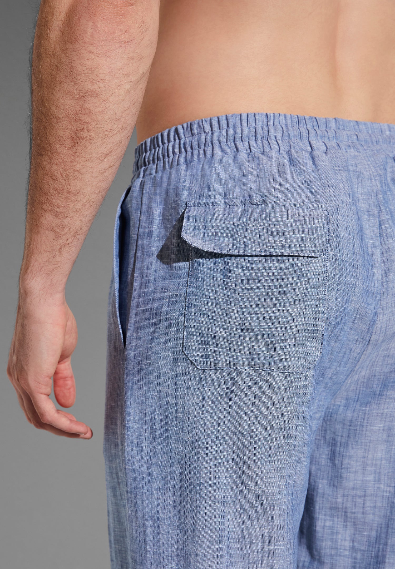 Linen Blend | Hose lang - denim blue - Image 4