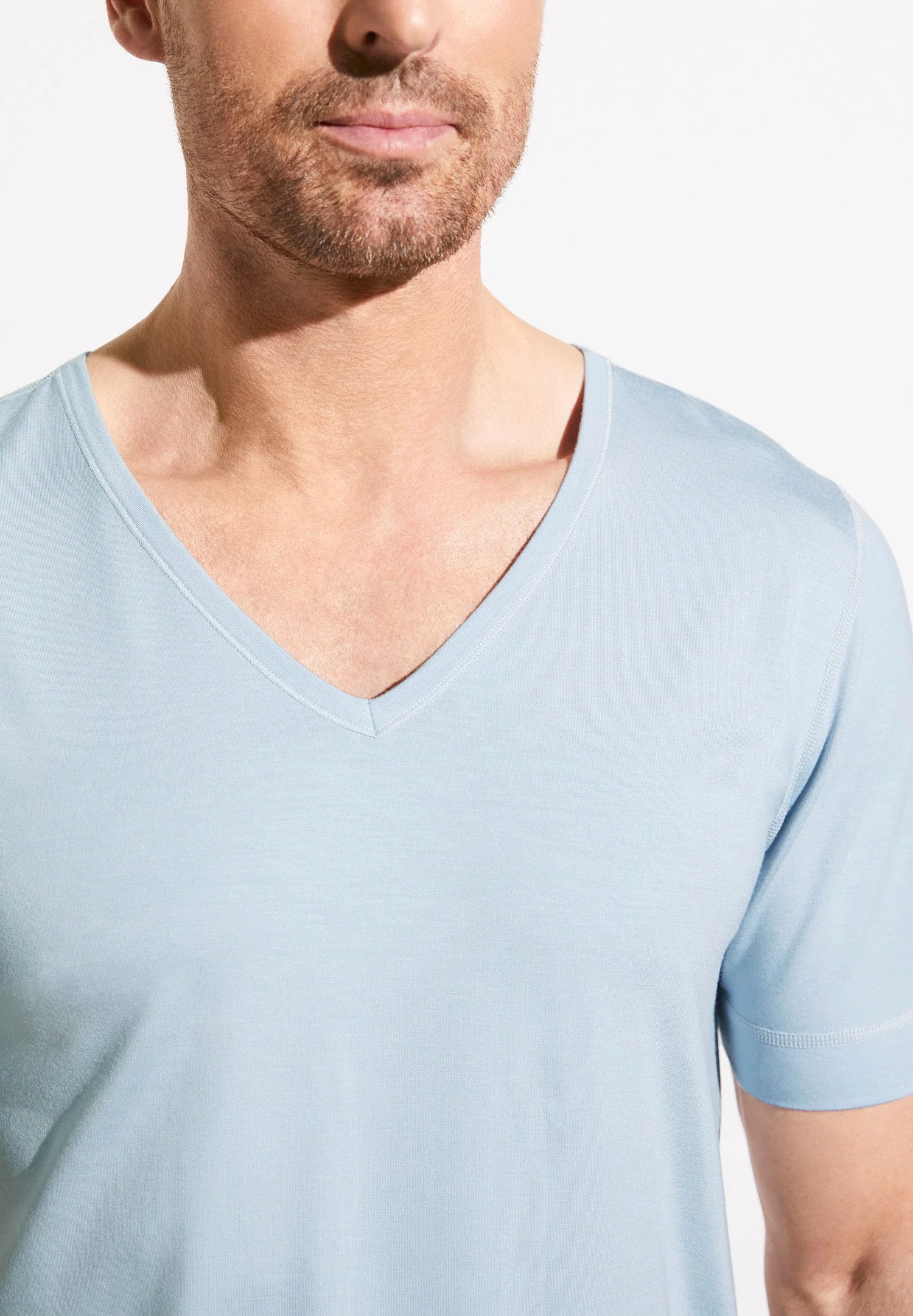 Pureness | T-Shirt kurzarm V-Ausschnitt - sky blue - Image 3