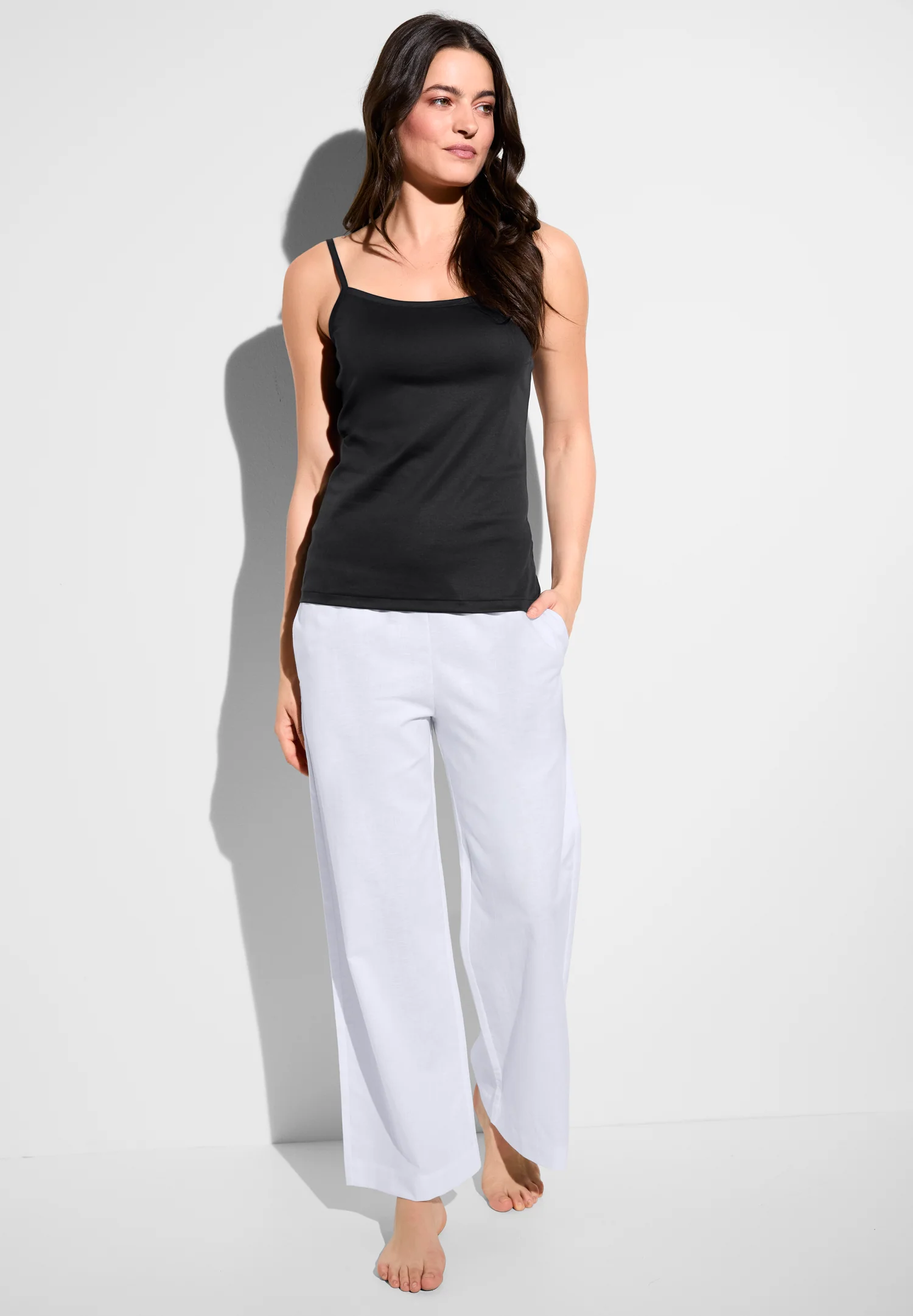 Linen Blend | Hose lang - weiss - Image 3