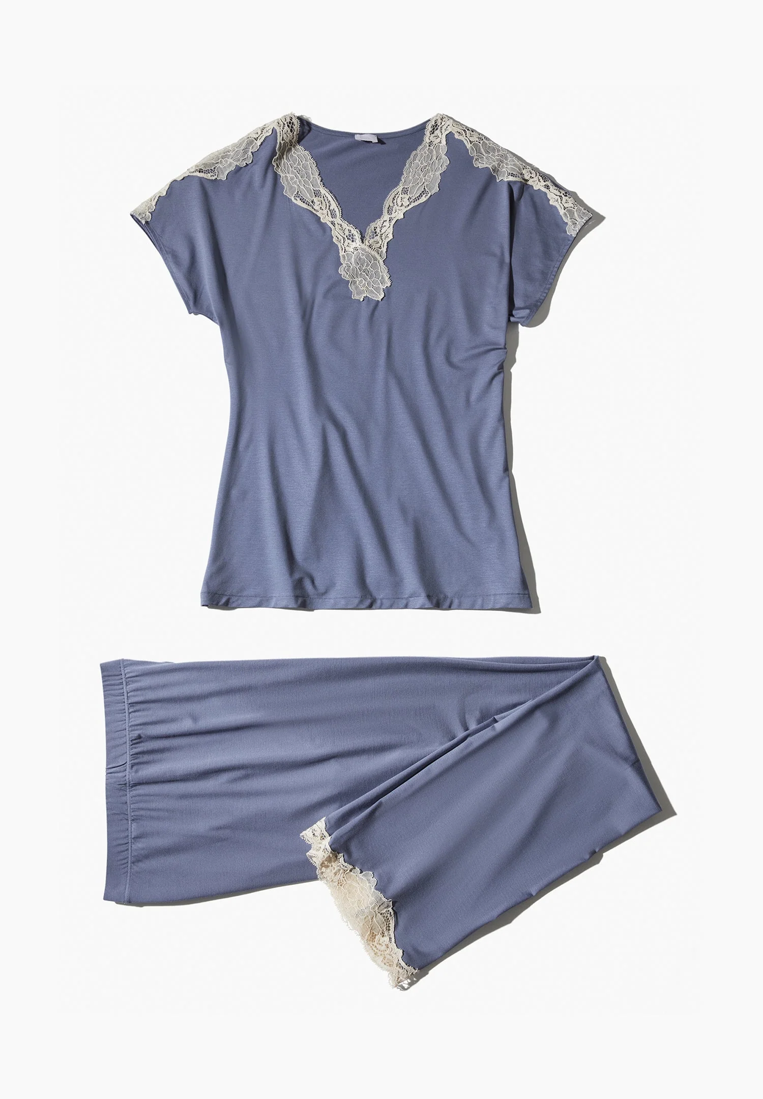 Sensual Fashion | Cropped Pyjama kurzarm - dusty blue - Image 4