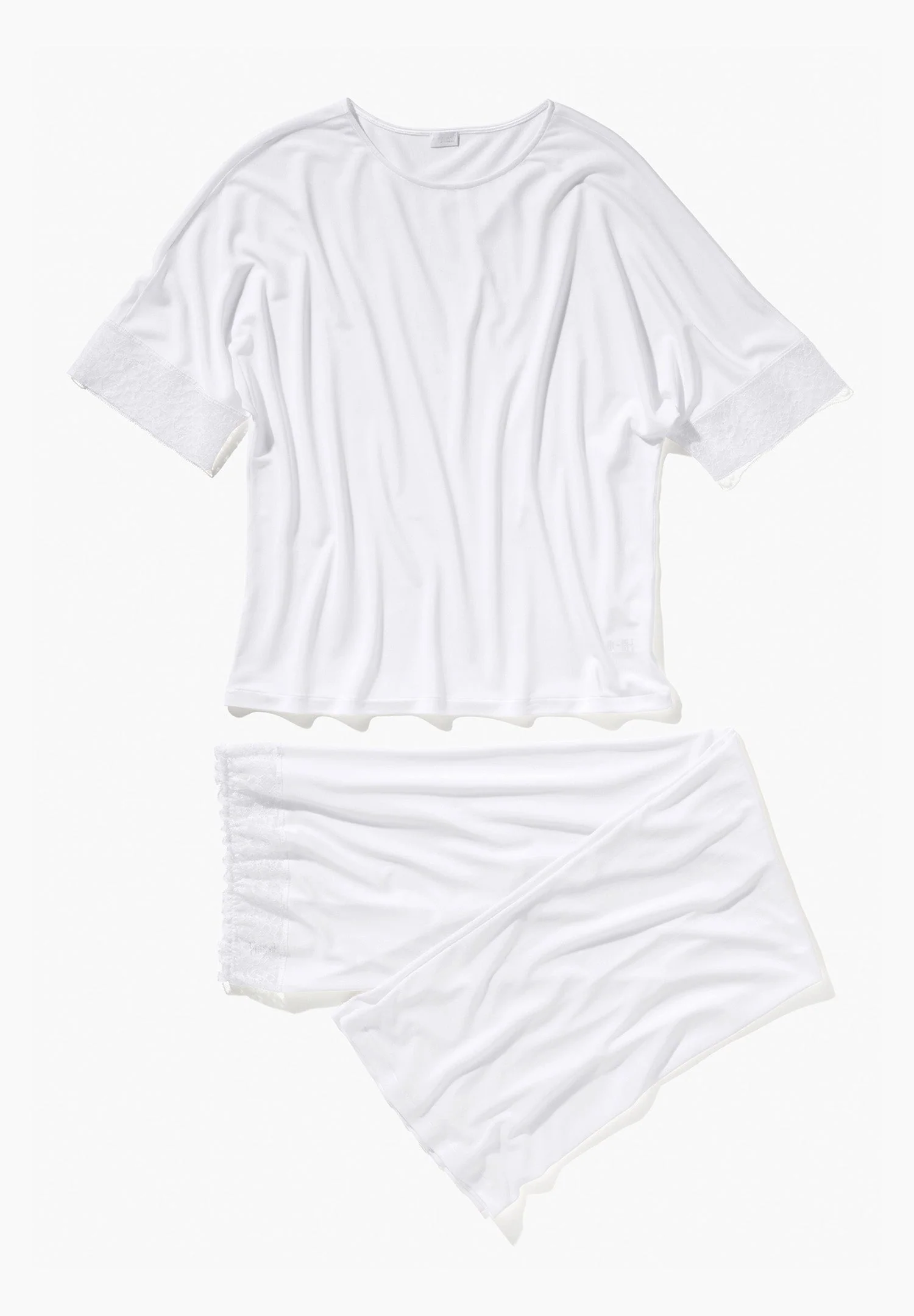 Silk Charmeuse | Pyjama lang kurzarm - weiss - Image 5