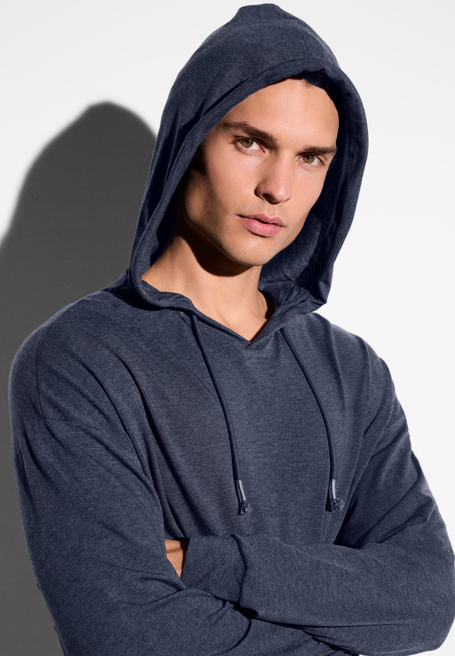 Soft Lounge | Hoodie Pullover - blue mélange - Image 4
