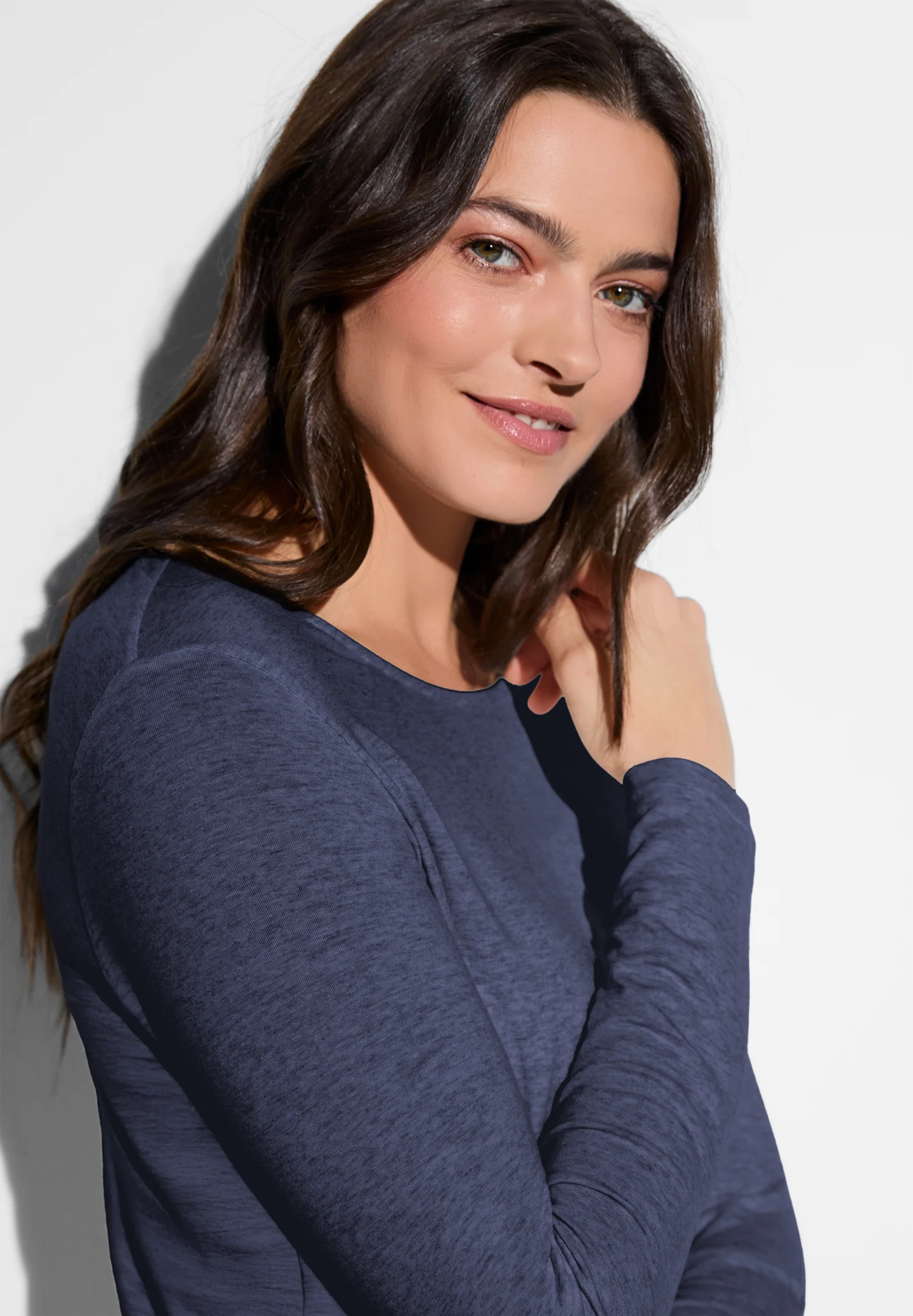 Soft Lounge | T-Shirt langarm - blue mélange - Image 3